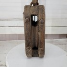 Antique Wooden Ship Pulley Block     Large 16  Industrial Maritime Tackle     Rustic