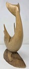 Vintage Hand Carved Wooden Dolphin Sculpture Sea Life Carving Coastal Nautical 