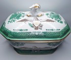 Fitzhugh Style American Eagle Tureen Boars Head Handles Chinese Export Rare Vtg 