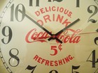 Vintage Style Coca Cola Wall Clock 15 diameter Gray Frame Glass Lens Made In Usa