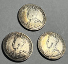 Lot Of 3 Canada Silver 25 Cents Coins  1912-1919 Circulated  Vg8  F-12  F-12