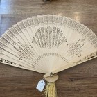 Lot 2 Vintage Chinese Carved Sandal Wood Ladies Fan With Original Box