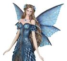 Large 17 h Blue And Purple Beautiful Lavender Garden Meadows Fairy Figurine