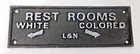 Original Cast Iron L n Segregation Restroom Sign Nashville Tn  1929 Collectible