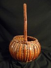 Ikebana Basket Vtg Antique Chinese Japanese Woven Flower Display Asian Estate