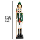 5-foot Giant Green Nutcracker With Gold Scepter     Premium Wooden Christmas D  cor