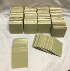Vtg Lot 100 1970 s Avocado Satin Green American Ceramic Tiles 4  Sq Old 427-26b
