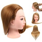 Golden Wig Head Hairdressing Practice Tool Mannequin 24 Cm Long Hair