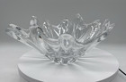 Heavy Daum France Signed Clear Crystal Glass Scalloped 12 Finger Bowl  12   