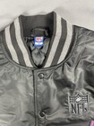 Men   s Medium Nfl Shield Logo Black Satin Bomber Jacket New Licensed Gift