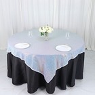 Iridescent Blue Sequin 60x60  Table Overlay Sparkly Wedding Party Catering