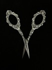 Antique Victorian Art Nouveau Sterling Lady Face Embroidery Sewing Scissors