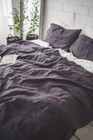 Dark Aubergine 100  Linen Duvet Cover Set Linen Quilt Set Washed Linen Bedding