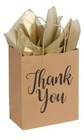 Medium Kraft Thank You Paper Shopping Bags - 8   l X 4     d X 10     h - Case Of 100