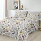 Mushroom Pattern Duvet Cover Set 3 Pieces Queen Size 2 Pillowcases Zipper