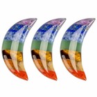 New Natural 7 Chakra Stone Quartz Moon Shape Worry Stone Healing Energy Reiki
