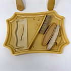 Vintage Vanity Set 7 Pc     Celluloid Bakelite Style Hand Mirrors Brush Tray