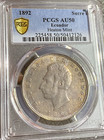 1892 Ecuador Heaton Mint Sucre Silver Coin Pcgs Au50