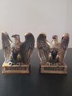 Lot Of 2 Vintage  1776  Bald Eagle Bookends Americana Brass Tone Decor