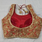 Red And Gold Embroidered Choli For Women  Gold Detailing And Tassels