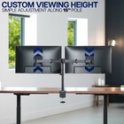 Vivo Black Dual Monitor Adjustable Desk Mount  Fits Screens Up To 24 