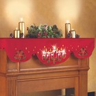 Collections Etc Lighted Christmas Candles Mantel Scarf Decor