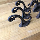 8 Cast Iron Rustic Victorian Style Coat Hooks Hook Rack Hall Tree Vintage Look