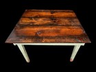 Antique Primitive Farmhouse Table Chippy Paint Seafoam Green 46    Kitchen Table