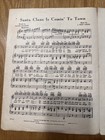 Vintage    santa Claus Is Coming To Town    Sheet Music  1934