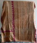 Indian Handmade Kantha Vintage Quilt Twin Gudari Throw Cotton Bedspread Blanket