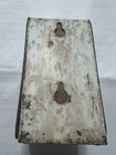 White Wall Tin Match Safe  Vintage Metal Holder 5 X 3 X 3     Antique Match Holder