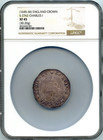 Great Britain 1645-46 Charles I Silver Crown Tower Mint Mintmark  Sun Ngc Xf-45