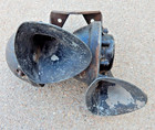 Vintage Sparton Automobile Horn Original Lot Of 2 Untested Hi    Lo With Bracket