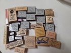 Lot Of 25  Wooden Rubber Stamps Craft Scrapbooking Card Making Teacher School