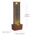 Teamson Home 38 5  Contemporary Outdoor Led Waterfall Fountain  Red Rock