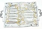 German 82 Pcs Gold Handle General Surgery Spay Pack Dental Surgical Instruments