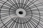 Vintage Mid Century Modern Atomic Starburst Grid Glass Ceiling Light Shade  12 