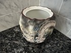 Low Open Bowl Nippon Moriage Flying Dragon Porcelain Blue Eyes Gray Background