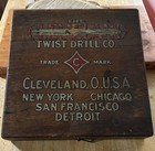 Cleveland Twist Drill Co Antique Wood Storage Box Vintage Machinist Tools