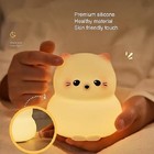Cute Cat Night Light Usb Rechargeable Silicone Bedside Lamp Led Night Tablelight