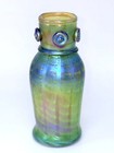 Green Luster Vase With Silver Spot Design  Saul Alcaraz