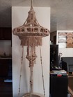 Vintage 70 s Huge Macrame Hanging Table   Plant Hanger Retro Boho Decor 96 x24 