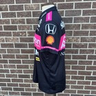Meyer Shank Indycar Pit Crew Black Pink Short Sleeve 1 4 Zip Shirt Motorsports L