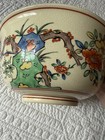 Rare Antique Imari Japanese Porcelain Bowl  Hand Painted W  Roses  Birds 