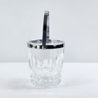 Vtg Cristal D   arques Ice Bucket Lead Crystal France Silver Plated Handle Mcm