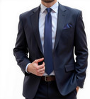 Mens Solid Color Tie And Pocket Square Cufflinks Set