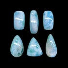 6 Pcs Natural Larimar 16 5-20 5mm Mix Loose Cabochon Untreated Gemstones Lot
