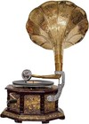 Antique Handmade Gramophone  Brass   Wood Wind-up Record Player