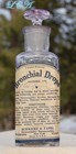 Antique Embossed   Labeled Bottle Homeopathic Pharmacy W  Glass Stopper