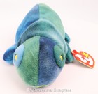 Vintage Ty Beanie Baby Rainbow Blue Chameleon Plush 5th 6th Tags 1997  16 